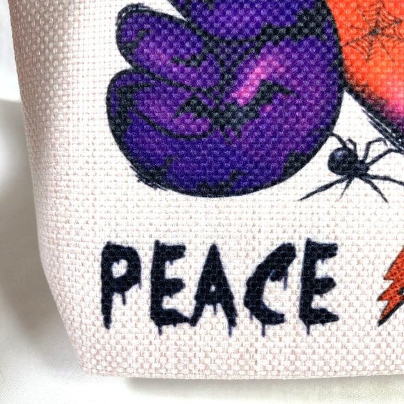 WZMPA Cosmetic Bag Peace Love Boo Halloween Makeup Pencil Case - Picture 5 of 11